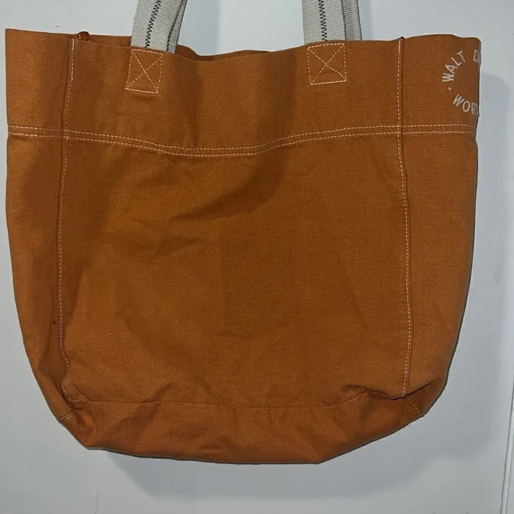 WALT DISNEYWORLD Orange Mickey Mouse Cotton Tote Bag